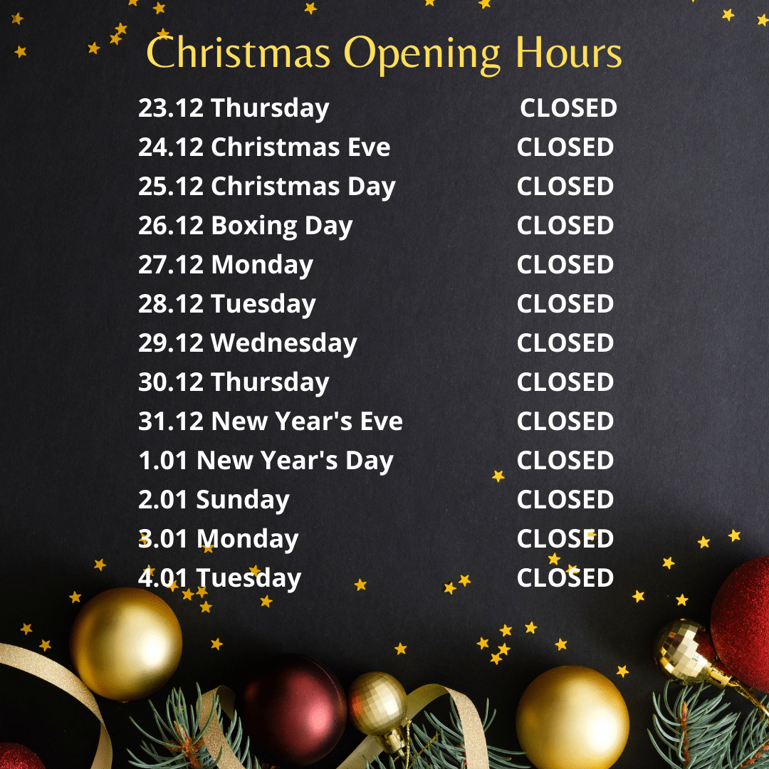 Read more about the article CHRISTMAS OPENING HOURS