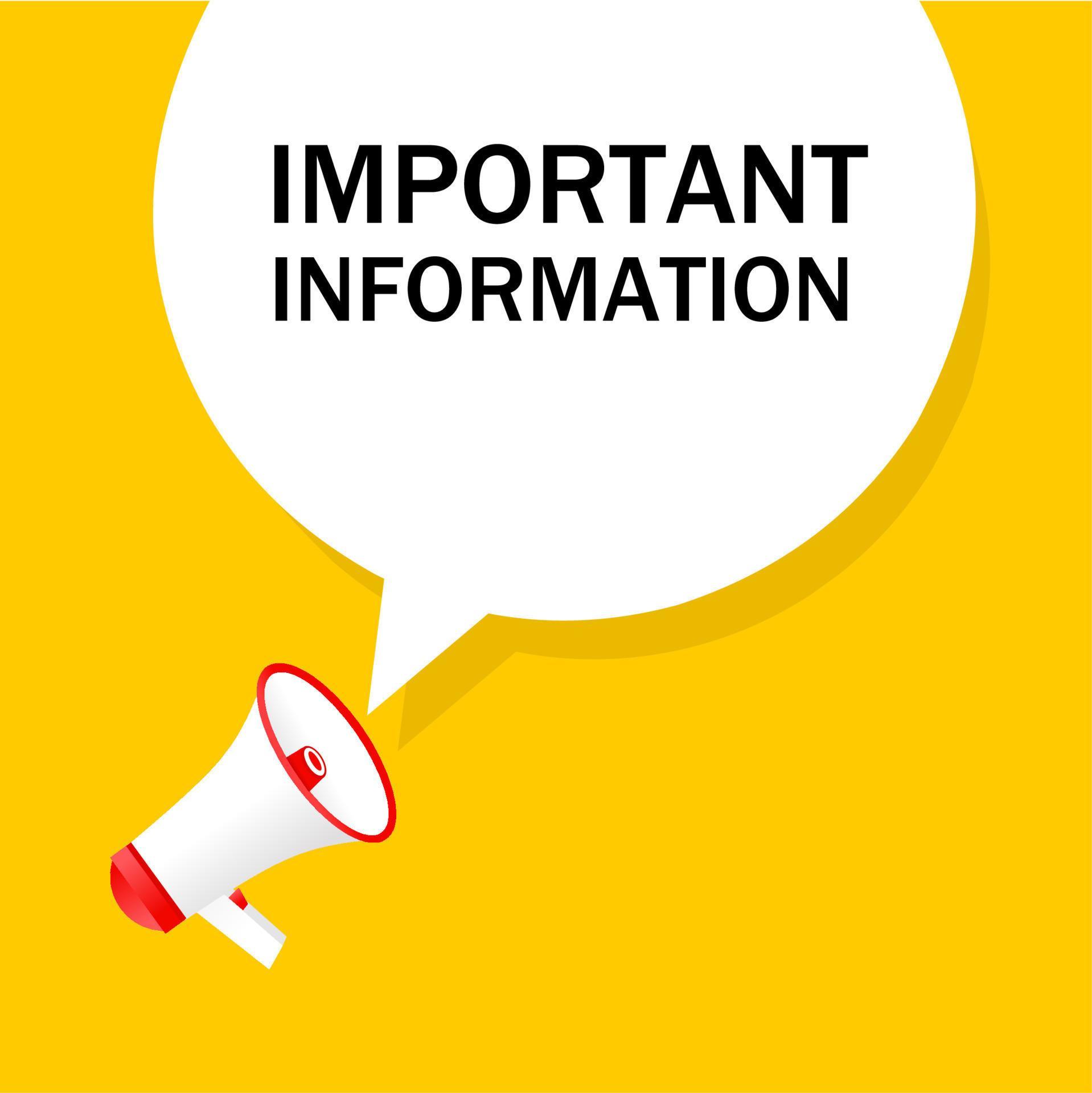 Read more about the article IMPORTANT INFORMATION- PLEASE READ CAREFULLY 